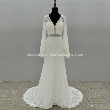 Woman's Fairy Long Sleeve Bride wedding dresses with sleeves